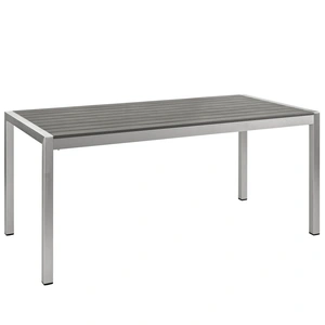 Modway Furniture Shore 7-Pc Outdoor Patio Aluminum Dining Set, Composition 2, Silver/Black