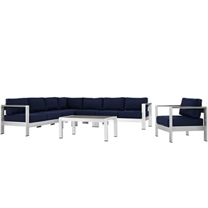 Modway Furniture Shore 4-Pc Outdoor Patio Aluminum Sectional Sofa Set, Composition 2