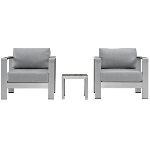Modway Furniture Shore 3-Pc Outdoor Patio Aluminum Set, Composition 2