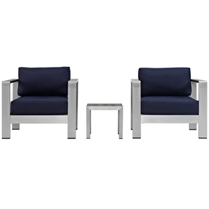 Modway Furniture Shore 3-Pc Outdoor Patio Aluminum Set, Composition 2