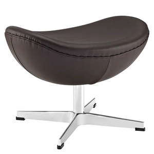 Modway Furniture Glove Leather Adjustable Height Ottoman, Brown/Aluminum