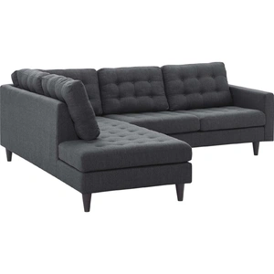 Modway Furniture Empress 2-Pc Upholstered Fabric Left Arm Facing Bumper Sectional