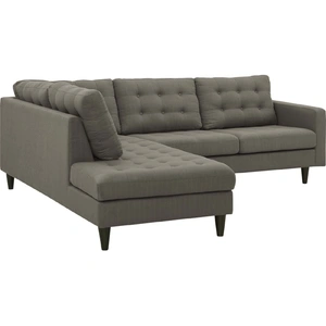 Modway Furniture Empress 2-Pc Upholstered Fabric Left Arm Facing Bumper Sectional