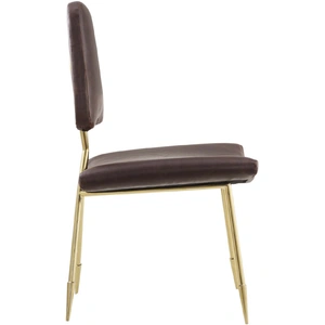 Modway Furniture Ponder Antique Faux Leather Dining Side Chair, Brown