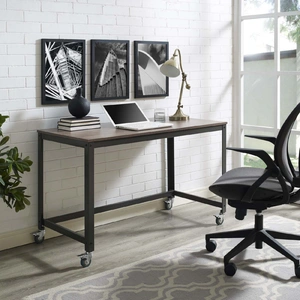 Modway Furniture Vivify Computer Office Desk, Gray/Walnut