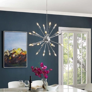 Modway Furniture Gamut Metal Chandelier, Chrome
