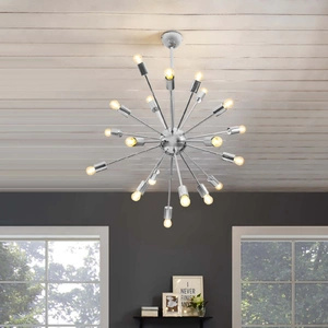 Modway Furniture Volley Metal Pendant Chandelier, Chrome