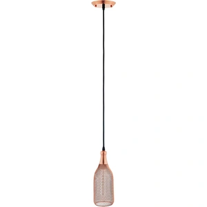 Modway Furniture Glimmer Bottle-Shaped Metal Pendant Light, Rose Gold