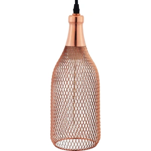 Modway Furniture Glimmer Bottle-Shaped Metal Pendant Light, Rose Gold