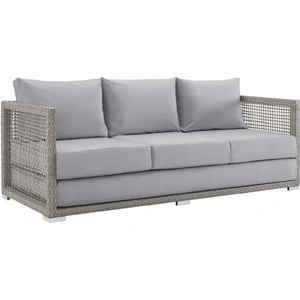 Modway Furniture Aura Outdoor Patio Wicker Rattan/Fabric Sofa