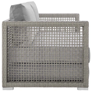 Modway Furniture Aura Outdoor Patio Wicker Rattan/Fabric Loveseat