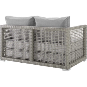 Modway Furniture Aura Outdoor Patio Wicker Rattan/Fabric Loveseat