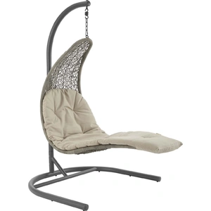 Modway Furniture Landscape Outdoor Patio Synthetic Rattan/Fabric Swing Chair w/Hanging Chaise Lounge