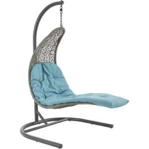 Modway Furniture Landscape Outdoor Patio Synthetic Rattan/Fabric Swing Chair w/Hanging Chaise Lounge