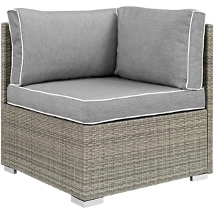 Modway Furniture Repose Outdoor Patio Synthetic PE Rattan/Fabric Corner Chair