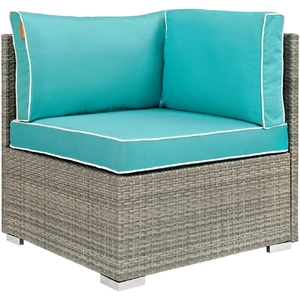 Modway Furniture Repose Outdoor Patio Synthetic PE Rattan/Fabric Corner Chair
