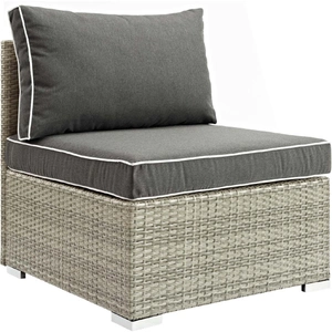 Modway Furniture Repose Outdoor Patio Synthetic PE Rattan/Fabric Armless Chair