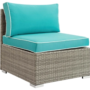 Modway Furniture Repose Outdoor Patio Synthetic PE Rattan/Fabric Armless Chair