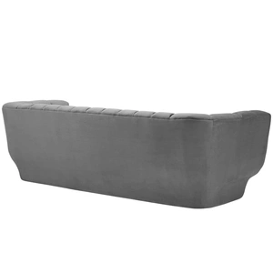 Modway Furniture Entertain Tufted Velvet Sofa, Gray