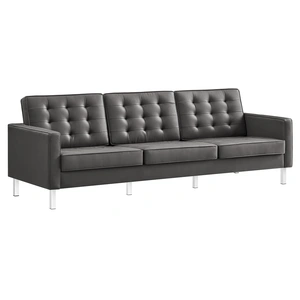 Modway Furniture Loft Tufted Vegan Leather Sofa