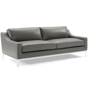 Modway Furniture Harness Stainless Steel Base Leather Sofa
