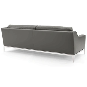 Modway Furniture Harness Stainless Steel Base Leather Sofa