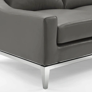 Modway Furniture Harness Stainless Steel Base Leather Loveseat