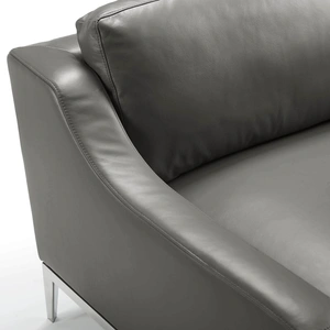 Modway Furniture Harness Stainless Steel Base Leather Loveseat