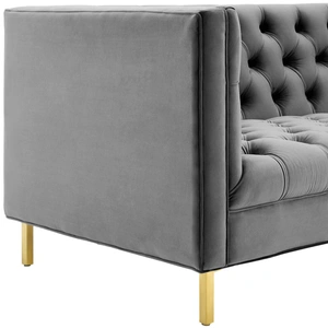Modway Furniture Delight Tufted Button Velvet Sofa, Gray