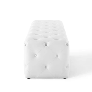 Modway Furniture Amour 60-inch Tufted Button Entryway Faux Leather Bench, White
