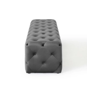 Modway Furniture Amour 72-inch Tufted Button Entryway Performance Velvet Bench, Gray