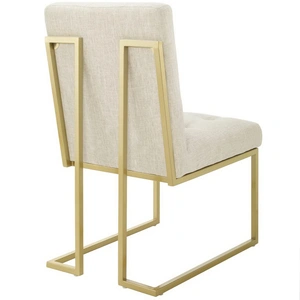 Modway Furniture Privy Fabric Dining Accent Chair, Gold/Beige (Set of 2)