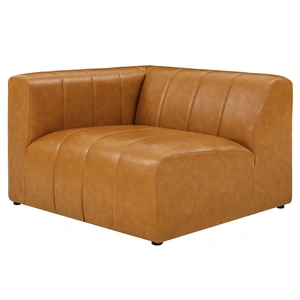 Modway Furniture Bartlett Vegan Leather Left-Arm Chair in Tan