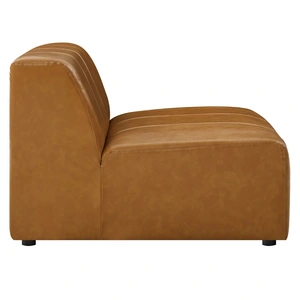 Modway Furniture Bartlett Vegan Leather Armless Chair in Tan