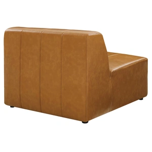 Modway Furniture Bartlett Vegan Leather Armless Chair in Tan