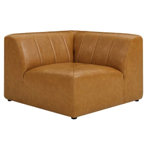 Modway Furniture Bartlett Vegan Leather Corner Chair in Tan
