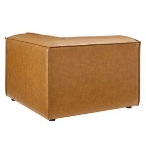 Modway Furniture Restore Vegan Leather Sectional Sofa Corner Chair, Tan
