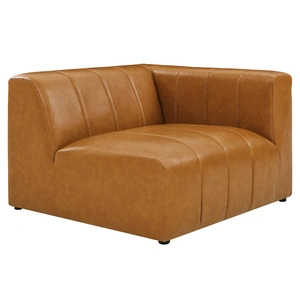 Modway Furniture Bartlett 5-Piece Vegan Leather Sectional Sofa, Composition 2, Tan