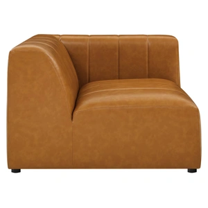 Modway Furniture Bartlett 6-Piece Vegan Leather Sectional Sofa, Tan