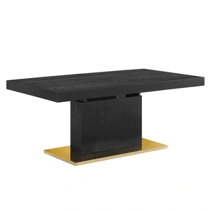 Modway Furniture Vector Expandable Dining Table, Black/Gold