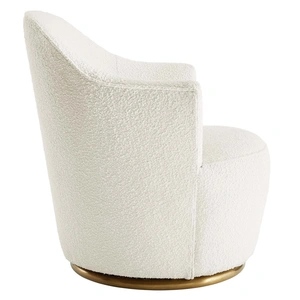 Modway Furniture Nora Boucle Upholstered Swivel Chair, White