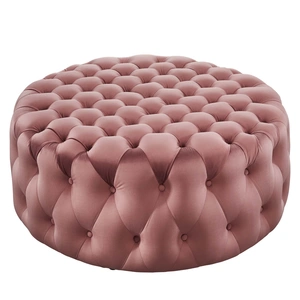 Modway Furniture Amour Tufted Button Large Round Performance Velvet Ottoman