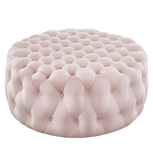 Modway Furniture Amour Tufted Button Large Round Performance Velvet Ottoman