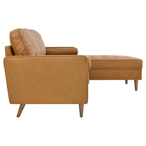 Modway Furniture Valour 98-inch Leather Sectional Sofa, Tan