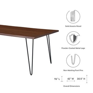 Modway Furniture Ardor 96-inch Live Edge Acacia Wood Dining Table