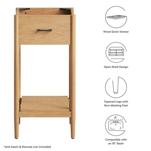 Modway Furniture Zaire 18-inch Bathroom Vanity Cabinet (Sink Basin Not Included)