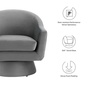 Modway Furniture Astral Performance Velvet Fabric Swivel Chair
