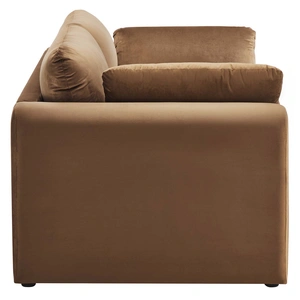Modway Furniture Waverly Performance Velvet Sofa, Brown