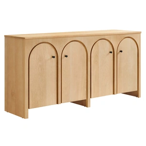 Modway Furniture Appia Wood Grain 4-Door Sideboard Storage Cabinet