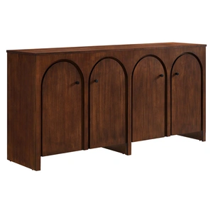 Modway Furniture Appia Wood Grain 4-Door Sideboard Storage Cabinet